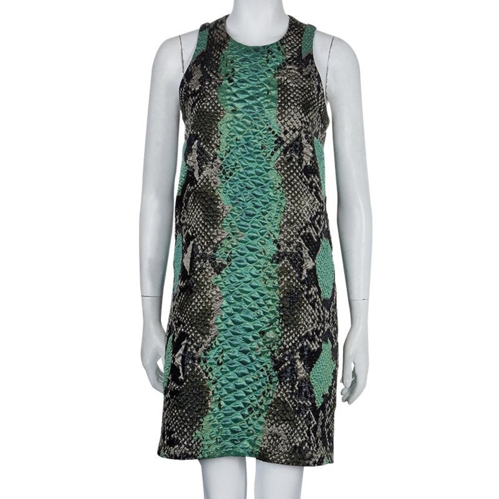 SOLD - Runway Gucci Snake Print textured shift dress - Picture 3 of 5